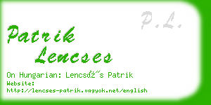 patrik lencses business card